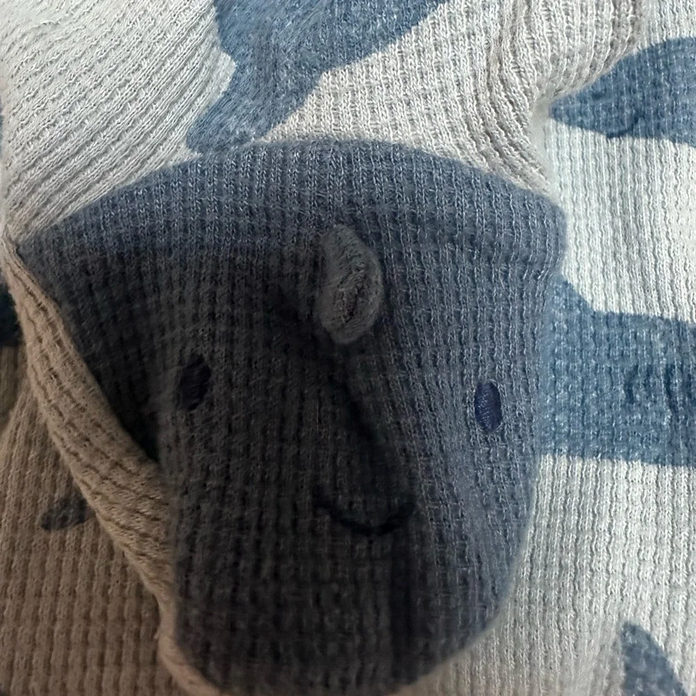 Carter's Blue and Gray‎ Shark Footies One Piece, Size 9 M, MSRP $12